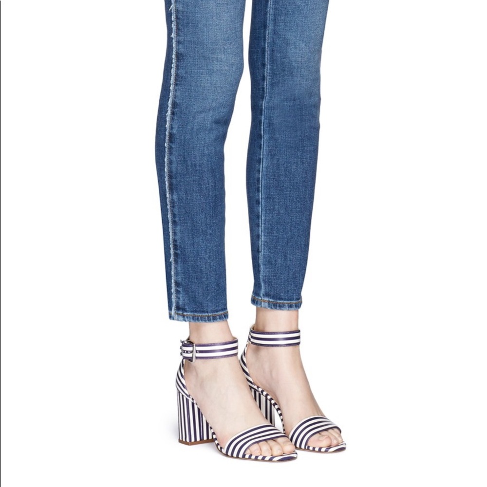 J. Crew Striped Heel Sandals 8.5